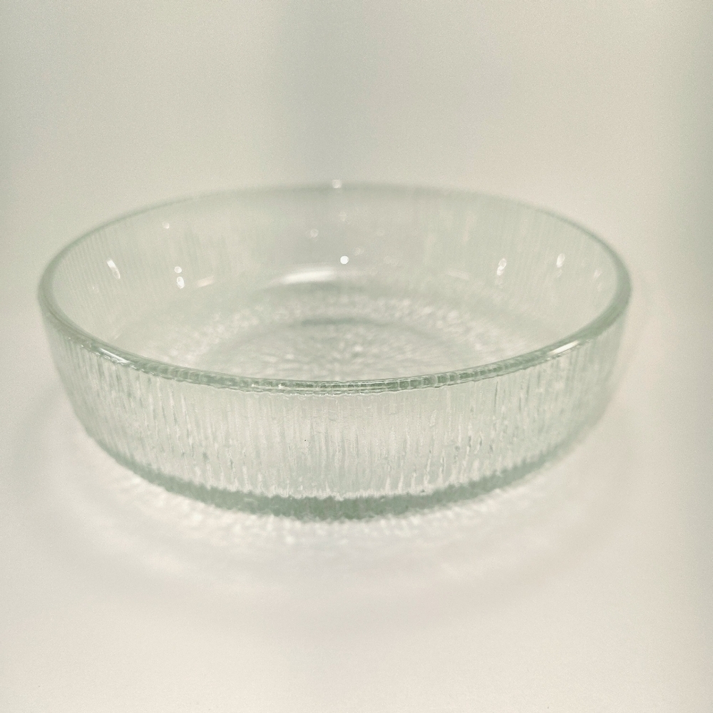 Indiana Glass Crystal Bowl Ice Pattern 7" diameter Vintage Collectible Dish